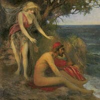 Ulises y diosa calipso