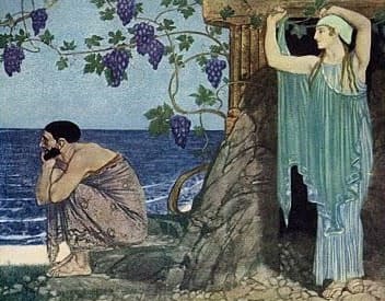 Ulises y diosa calypso